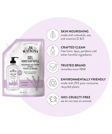 J.R. Watkins Lavender Gel Hand Soap Refill 34 Fl Oz (Pack of 3) | Moisturizing, All Natural, Alcohol-Free, Cruelty-Free | USA Made Hand Wash - Buy Online on SooperMarket.com