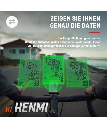 Buy Henmi Wireless Bike Computer - 3.2 Inch Waterproof Speedometer with Backlighting | International Shipping Available - Buy Online on SooperMarket.com