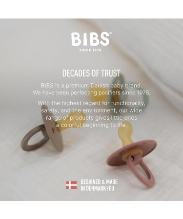 BIBS COLOUR Pacifier 2-Pack - BPA-Free Jaw-Friendly Natural Rubber Fossil Gray & Mauve 6-18 Months - Made in Denmark - Buy Online on SooperMarket.com