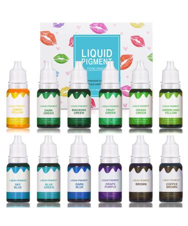 QIUFSSE 12 Colors DIY Lip Gloss Pigment Set Liquid Pigment for Lip Gloss Natural Multifunctional High Color Rendering Red Warm Color Pigment for Lip Gloss Making-Set B Set-B