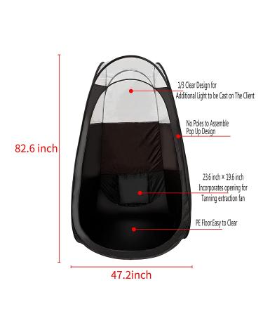 KobbTan Large Deluxe Black Clear Spray Tanning Pop Up Tent with Carry Case - Portable Mobile Tan Booth - Buy Online on SooperMarket.com