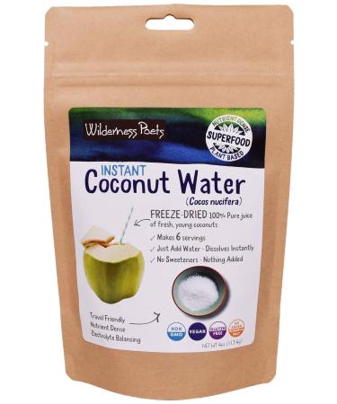 Wilderness Poets Instant Coconut Water Powder Freeze Dried 4 oz (113.4 g)