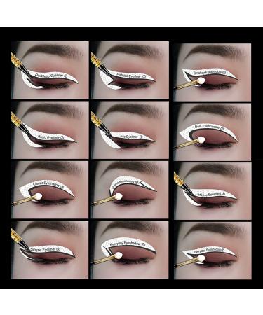 Premium 12 Style Eye Make-Up Template Stickers | Professional Eyeshadow & Eyeliner Tools | International Shipping Available - Buy Online on SooperMarket.com