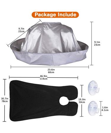 2Pcs Hair Cutting Cape and Beard Bib Set with 2 Suction Cups - For Adults/Kids, Haircut Cape and Beard Catcher Apron for Shaving and Trimming - Buy Online on SooperMarket.com