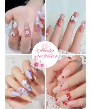 3D Colorful Flower Nail Charms | Acrylic Rhinestone Decorations | Kalolary Nail Art Studs | Gold Silver Caviar Beads | Women Girls | 12 Grids/Box - Buy Online on SooperMarket.com