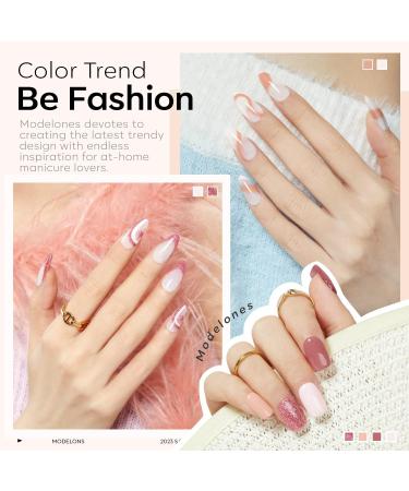 Modelones Pink Gel Nail Polish Set 6 Colors Nude Gel Polish White Pastel French Nail Polish Glitter Pink Soak Off LED Gel Nail Starter Kit Shellac Nail Varnish DIY Salon Manicure Gift for Woman rose Tea 1.17 ml (Pack of 6) - Buy Online on SooperMarket.com