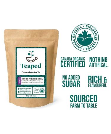 Organic Orange Pineapple Dream Loose Leaf Fruit Tea - 2oz Pouch Bag | Natural Flavors | Herbal Tea Blend - Buy Online on SooperMarket.com