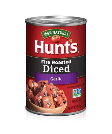 Hunt's Fire Roasted Diced Tomatoes with Garlic, Keto Friendly, 14.5 oz, 12 Pack