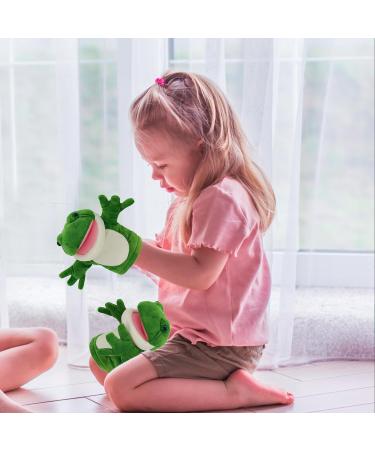 Lilizzhoumax Simulation Frog Hand Puppet Plush Toy - Cute Stuffed Animal for Role-Playing and Early Education - Interactive Kids Gift - Buy Online on SooperMarket.com