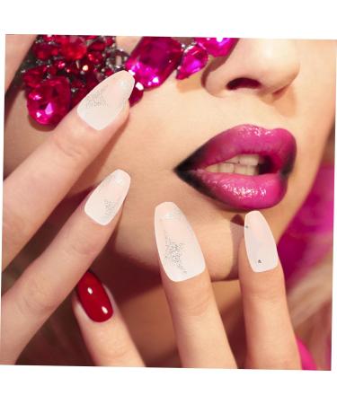 Gogogmee 1 Set Nail Patch Fake Nails with Glue French Decor Nails Decoration Nail Embellishments False Nails with Glue Nail Decals Nail Salon Supplies Sticker Plastic Full Coverage X4 Pink - Buy Online on SooperMarket.com