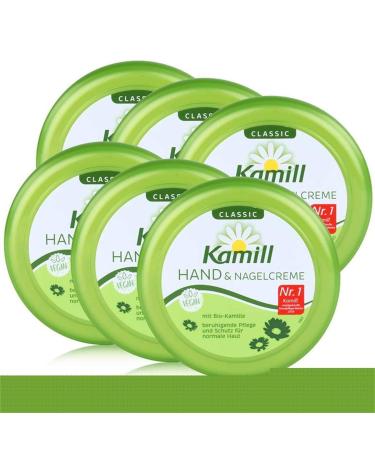 Kamill Classic Hand & Nail Cream 150ml - With Organic Chamomile (Pack of 6)