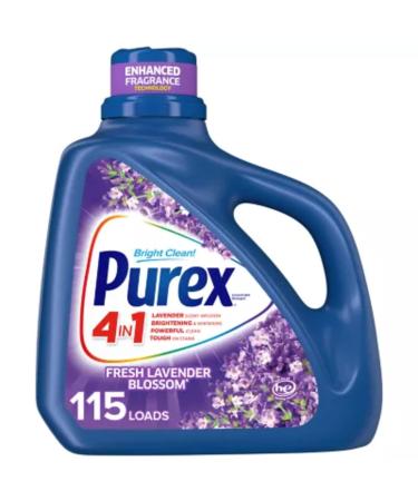 Purex Liquid Laundry Detergent with Crystals Fragrance Fresh Lavender Blossom 150 Fluid Ounces 115 Loads Fresh Lavender Blossom 150 Fl Oz (Pack of 1)