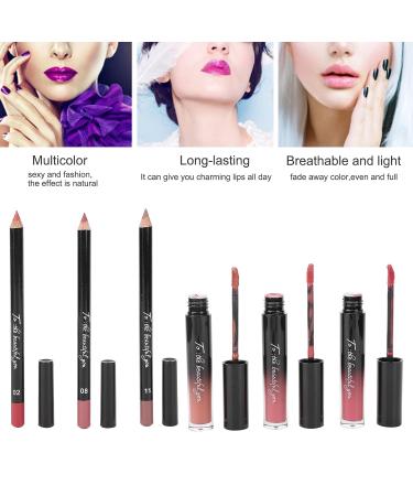 3PC Matte Liquid Lipstick & Lip Liner Set - Waterproof Durable Makeup for Women | Best Cosmetics Gift - Buy Online on SooperMarket.com