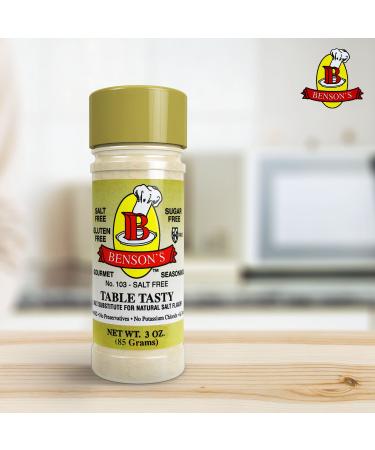 Bensons Table Tasty Salt Substitute - No Potassium Chloride, No Sodium Alternative - 6-Pack Plastic Bottles (3 oz each) - Buy Online on SooperMarket.com