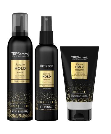 TRESemm Extra Hold Hair Care Bundle Hair Mousse Non-Aerosol Hairspray and Alcohol-Free Gel Anti-Humidity Anti-Frizz Hair Products (3 Piece Set)
