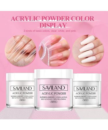 Saviland Acrylic Nail Kit - Complete Set for Beginners with 3 Colors, Drill Nails, Brushes - DIY Nail Extension & Carving - Buy Online on SooperMarket.com