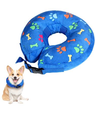 ANWA Inflatable Dog Collar Cat Recovery Collar Inflatable Pet Protection Cover Collar Cat Cone Collar After Surgery Adjustable Recovery Pet Cone Dog Cone Collar for Medium Dog and Cat Blue Medium