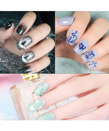 Luvadeyo Nail Stamp Set - 1 Piece French Nail Manicure Kit with 8 Stamps & Scraper for Perfect Nail Art - Buy Online on SooperMarket.com