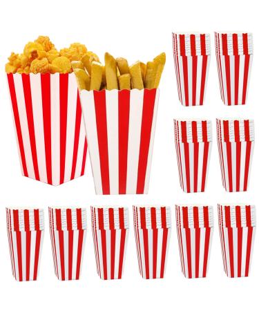100 Pcs Popcorn Boxes Mini Paper Popcorn Box Container for Movie Night Decorations White and Red Stripes in Popcorn Concession Equipment & Supplies