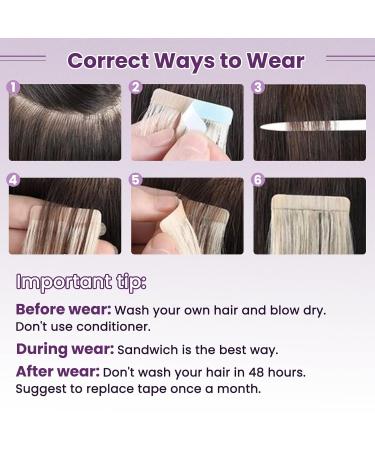 LAAVOO Remy Hair Tape Extensions - Brown Ombre Dark Brown Balayage 45cm | Invisible Skin Weft 50g | 20pcs #4/27/4 - Buy Online on SooperMarket.com
