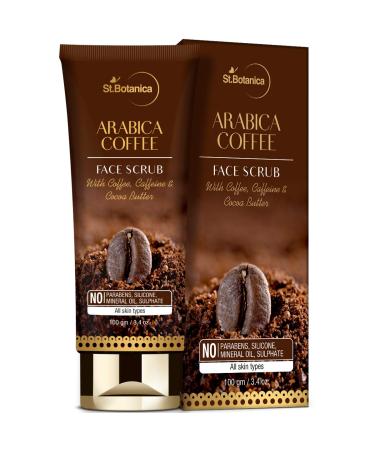 StBotanica Arabica Coffee Face Scrub 100g | With Coffee Caffeine And Cocoa Butter | No SLS Paraben