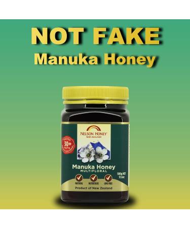 Nelson Honey Manuka Honey 30+ 500g - Pure New Zealand Honey - Buy Online on SooperMarket.com