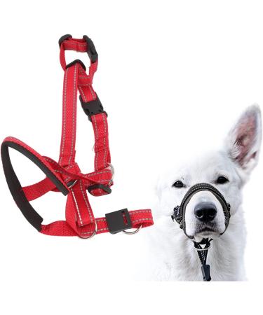 Dog Handlebar Halter with Seat Belt - XL Red Pet Harness Prevents Pulling on Outdoor Walks - Buy Online on SooperMarket.com