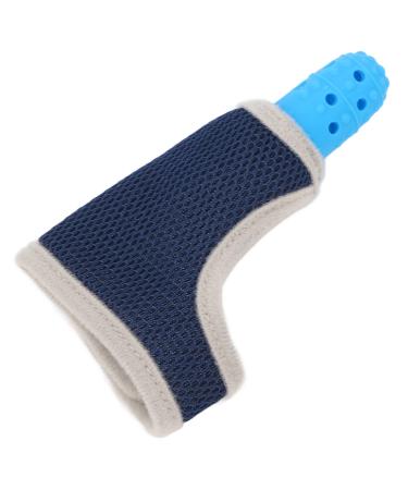 Baby Finger Guard Silicone Teether Breathable Wrist Band Finger Sucking Stop Guard for Toddler (Blue)