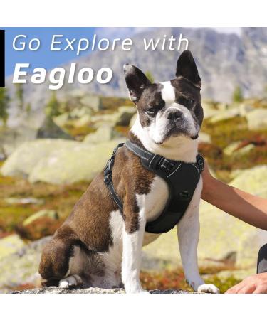 Eagloo Large Dog Harness - Adjustable No-Pull Chest Harness with Reflective Strips for Labrador - Anti-Train Control Black (1 Pack) - Buy Online on SooperMarket.com