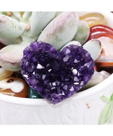 Natural Heart Shape Amethyst Quartz Crystal Cluster Geode Gemstone Specimen Collections Home Decor Valentine's Day Gift 2-3cm Rocks (Size : 3-4cm) - Buy Online on SooperMarket.com