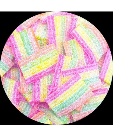 Rainbow Strips Zing Gummy Fizzy Belts - Strawberry, Apple, Lemon & Tropical - 260g (2 x 130g Share Bags) - Buy Online on SooperMarket.com