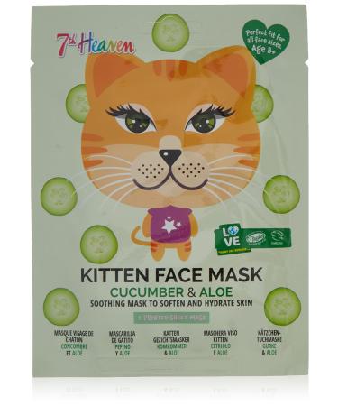 7Thheaven Mascarilla De Tela Animal Mask Gatito 7Th Heaven 1 Piece (1 Pack)