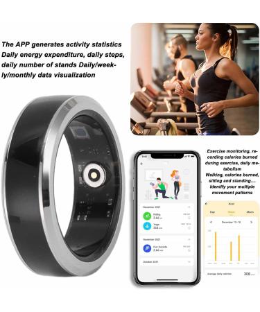 HCPZL Smart Rings for Men and Women Smart Ring Tracker BT5.1 Step Counting 5ATM Waterproof Smart Ring with APP for Android for iOS for TikTok Camera Remote (10#) 7# - Buy Online on SooperMarket.com