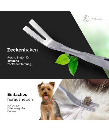 Fabcare 2 in 1 Tick Pliers - Tick Tweezers & Hooks for Dogs Cats & Humans | Includes Case eBook & ID Card - Ultimate Tick Remover for All Sizes - Buy Online on SooperMarket.com