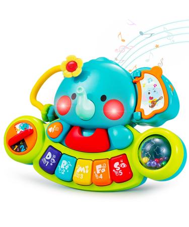 Hola Baby toys 6 months 3 months of music toys elephant toys piano motorcycle with light & sound children keyboard from 1 year girl boys