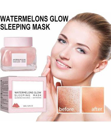 Nmbol Watermelon Sleep Mask 50 ml*2 Watermelon Skincare Phosphorescent Skin Care melon Glow Niacinamide Moisturize Lightening Serum Hydrate And Lightening - Buy Online on SooperMarket.com