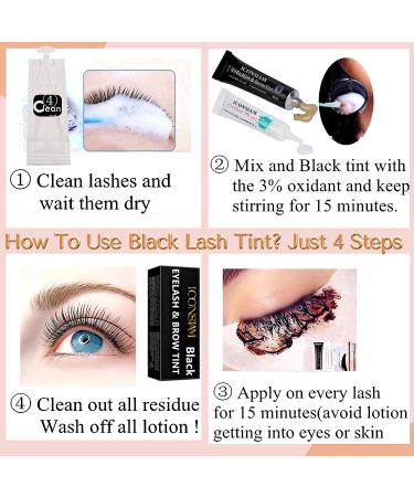 Lash & Brow Tint Kit - DIY Eyelash & Eyebrow Dye Set for 6 weeks of Voluminous Black Stained Mascara Look - Buy Online on SooperMarket.com