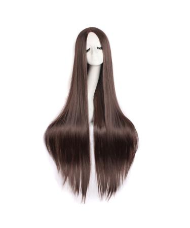 MapofBeauty 40"/100cm Natural Soft Straight Long Cosplay Wig (Dark Brown)