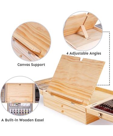 85 Piece Deluxe Wooden Art Set with Easel and Drawing Pads - Creative Gift Box for Teens & Adults | Art Supplies Kit for Painting & Drawing - Buy Online on SooperMarket.com