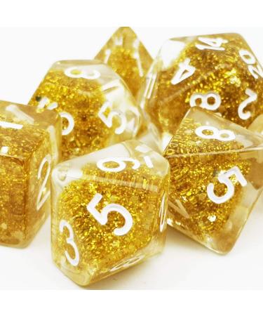 Haxtec Gold Glitter DND Dice Set - 7PCS Polyhedral Dungeons and Dragons Dice for Roleplaying Games - Buy Online on SooperMarket.com