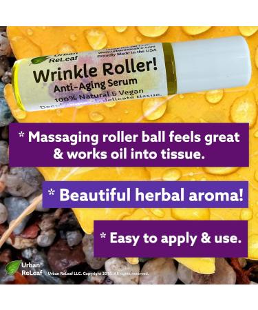 Buy Urban ReLeaf Natural Anti-Aging Serum | Wrinkle Roller with Hemp Seed & Rosehip Oil - Plump & Soothe Facial Skin - International Shipping Available - Buy Online on SooperMarket.com