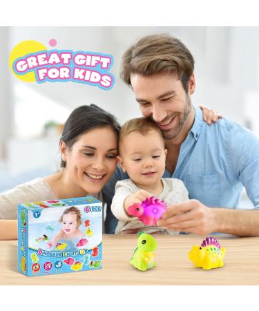 EUCOCO Dinosaur Bath Toys for 1-5 Year Old Boys and Girls - Light Up Toddler Bath Toys - Perfect Birthday Gifts for Kids - Colorful and Fun - Buy Online on SooperMarket.com
