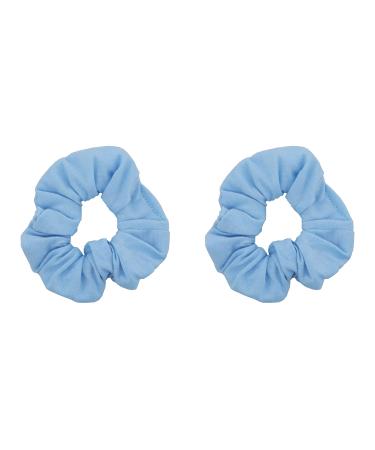 Set of 2 Solid Scrunchies - Light Blue by Motique Accessories Blue