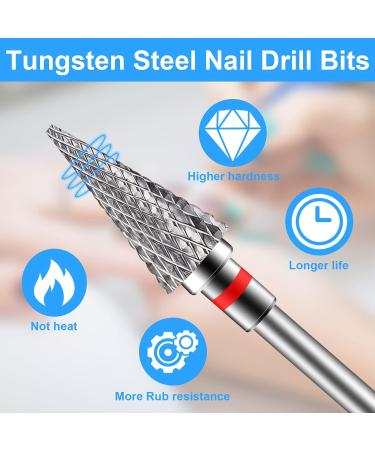 Diesisa 2 Pack Nail Drill Bits for Acrylic Nails - 3/32 Shank, Professional Electric Bits for Home Salon, Fine+Medium, Nib - Buy Online on SooperMarket.com