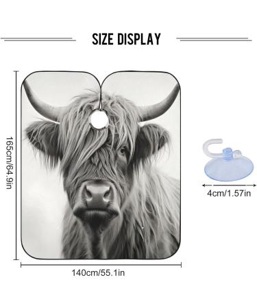Kigai Highland Cow Barber Cape - Adjustable Waterproof Salon Hair Cutting Cape for Men & Women - Buy Online on SooperMarket.com