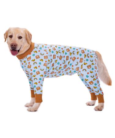 Yeapeeto Dog Recovery Suit After Surgery Soft Long Sleeve Dog Neuter Shirt Cone Alternatives Prevent Licking Dog Surgical Onesies for Large Medium Dog Shedding Suit(Bear 5XL) 5XL Bear