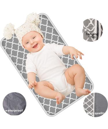Portable Changing Mat | Baby Foldable Travel Pad 60cm x 35cm | Waterproof Nappy Change Mat for Home & Travel - Grey - Buy Online on SooperMarket.com