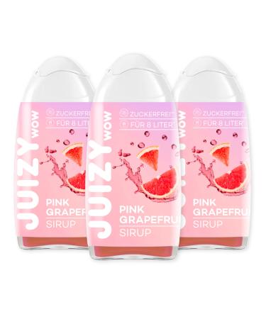 Juizy WoW syrup sugar -free |3 x 65ml pink grapefruit taste - up to 36l natural beverage syrup |Zero calories |Vegan 3 Series Bundle |Beverage concentrate finished drink |More Juice - Less Calories Pink Grapefruit 3 x 65 ml