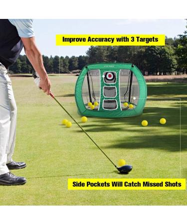 Pop Up Golf Chipping Net with 15 Training Balls and 2 Hitting Mats - Indoor/Outdoor Collapsible Portable Golfing Target for Backyard Driving and Swing - Buy Online on SooperMarket.com