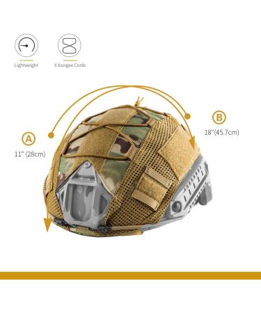 OneTigris Multicam Helmet Cover ZKB06 - Green Large Cloth Cover for Fast Helmet (M/L) & Bump Helmet (L/XL) - Buy Online on SooperMarket.com